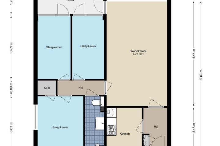 Plattegrond – Oostelijk Halfrond 107, Amstelveen