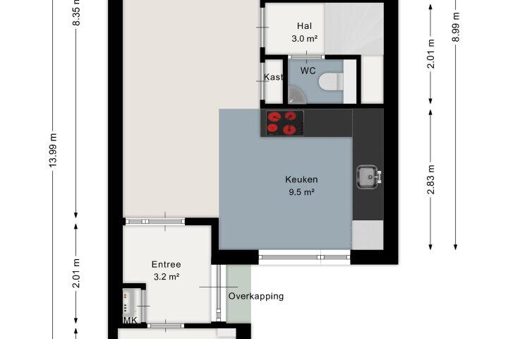 Plattegrond – Oostercluft 123, Steenwijk