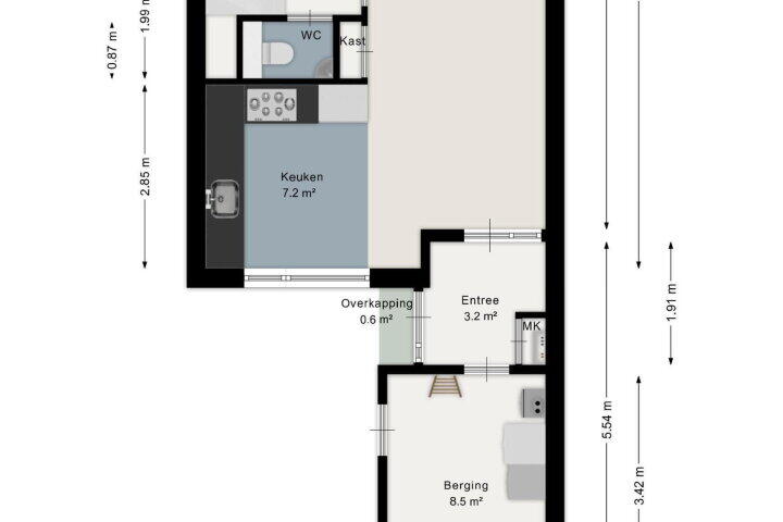 Plattegrond – Oostercluft 153, Steenwijk