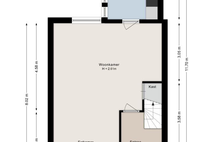Plattegrond – Oostercluft 390, Steenwijk