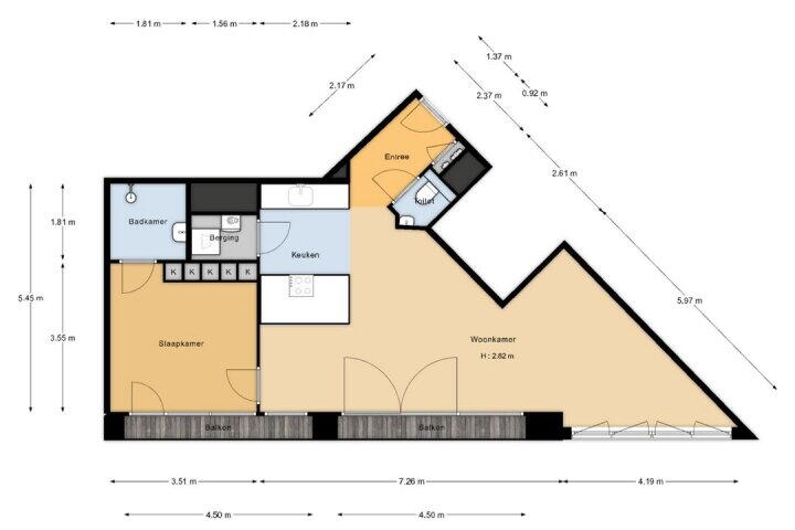 Plattegrond – Oosterdokskade 7, Amsterdam