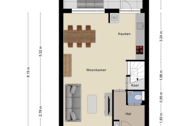 Plattegrond – Oosterzeel 10, Steenbergen