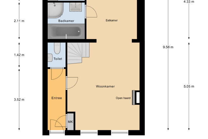 Plattegrond – Ooststraat 34, Kortgene