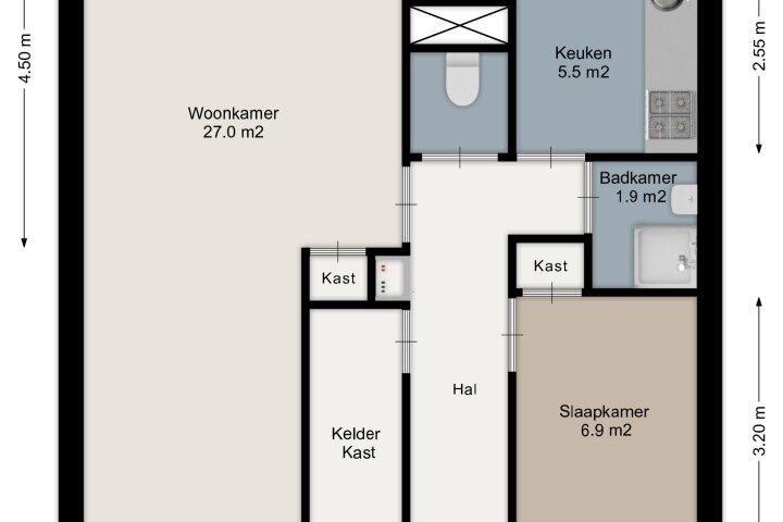 Plattegrond – Oranjestraat 32, Assen