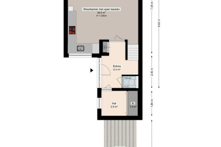 Plattegrond – Orchideestraat 135, Groningen