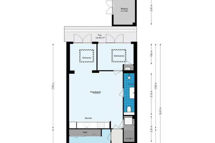 Plattegrond – Orteliusstraat 52 H, Amsterdam