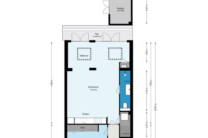 Plattegrond – Orteliusstraat 52 H, Amsterdam