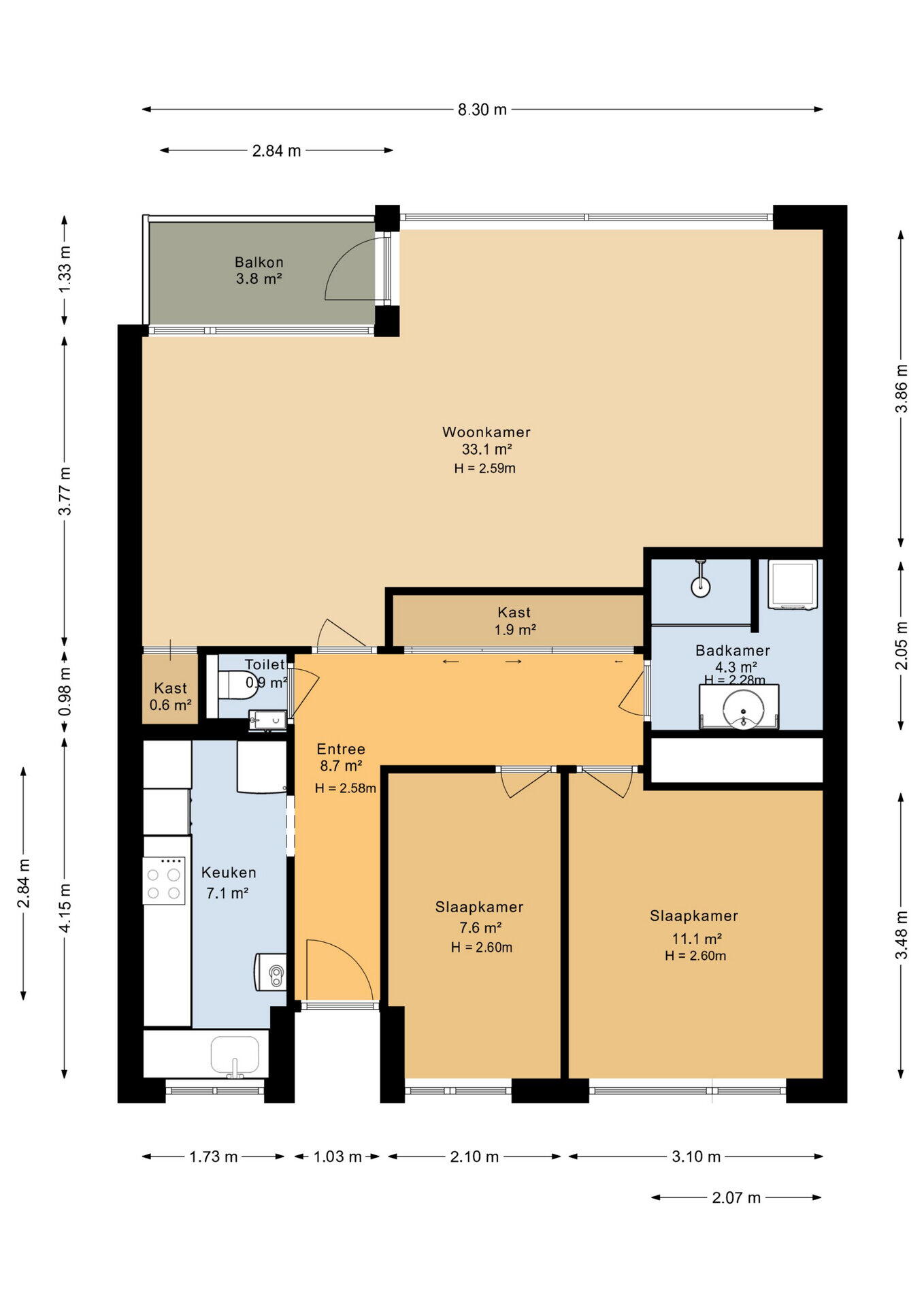 Plattegrond 1 - Otto Verdoornplaats 66, Rotterdam