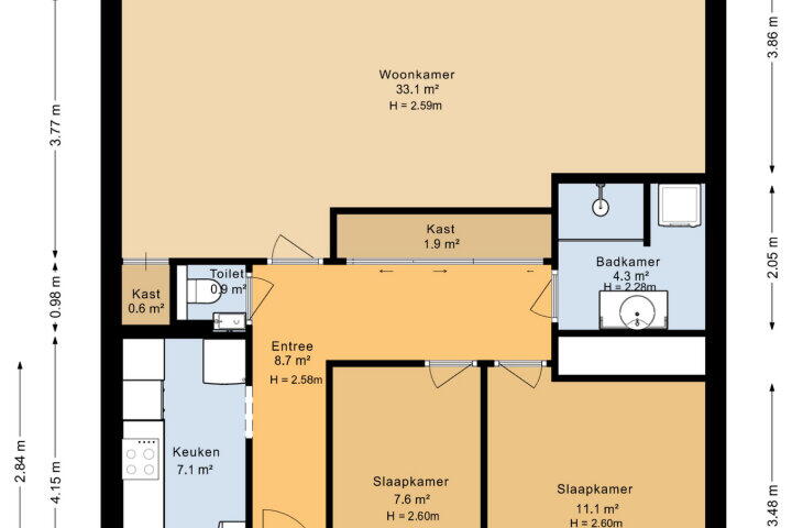 Plattegrond – Otto Verdoornplaats 66, Rotterdam