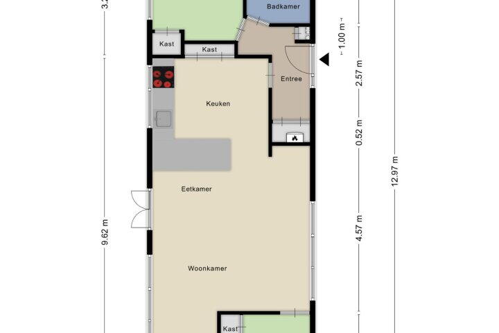 Plattegrond – Oude Kerkweg 5 W, Hoogmade