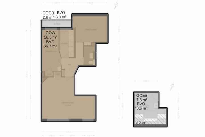 Plattegrond – Oudeschans 43 2, Amsterdam