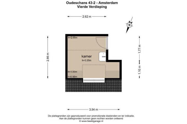 Plattegrond – Oudeschans 43 2, Amsterdam