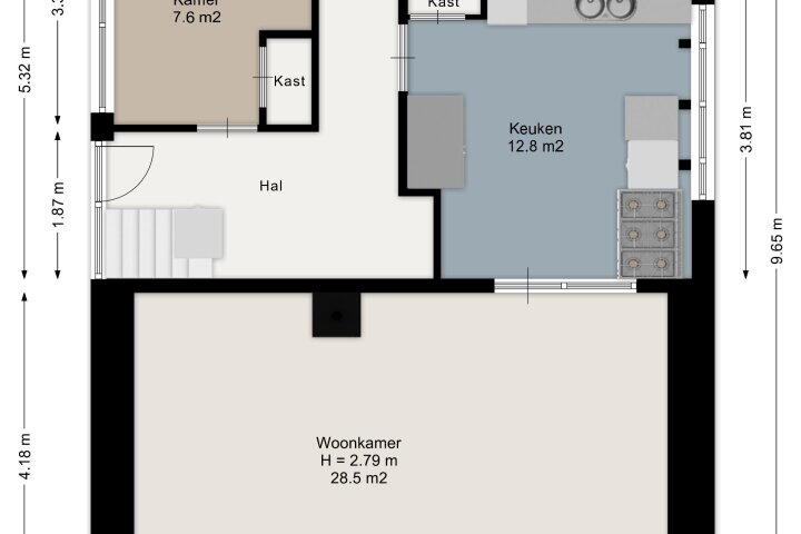 Plattegrond – Oude Steeg 30, Gees