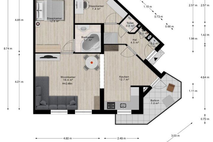 Plattegrond – Oudeveen 43, Veenendaal