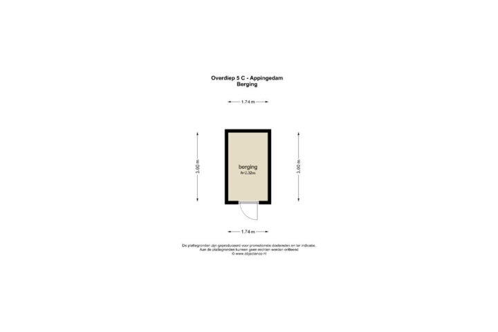 Plattegrond – Overdiep 5 C, Appingedam