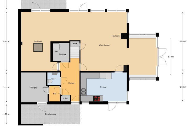 Plattegrond – Overgouw 103, Almere