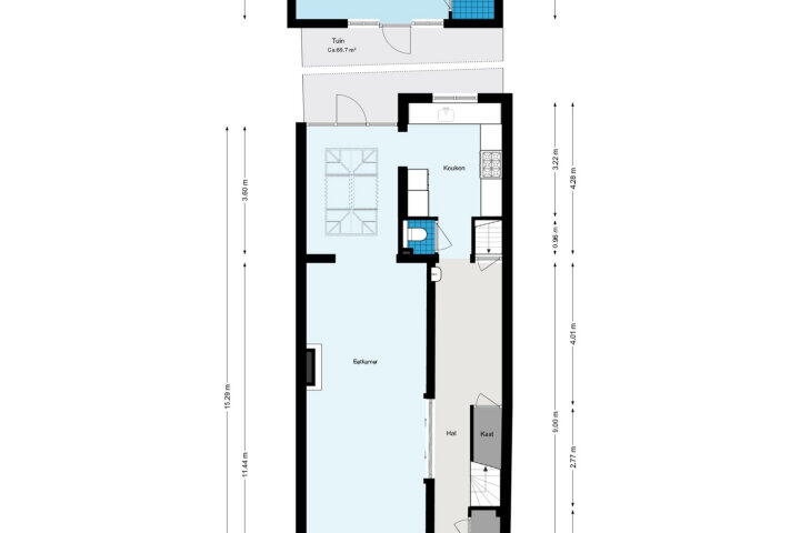 Plattegrond – Overtoom 311 H, Amsterdam