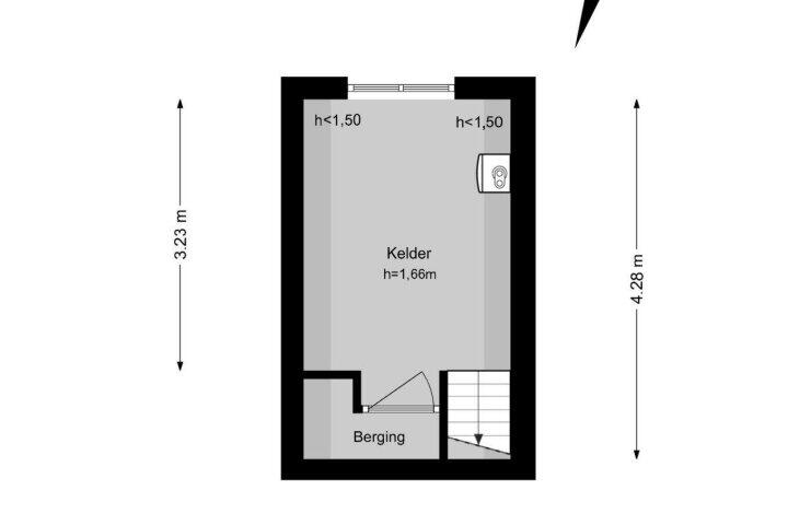 Plattegrond – Overtoom 311 H, Amsterdam