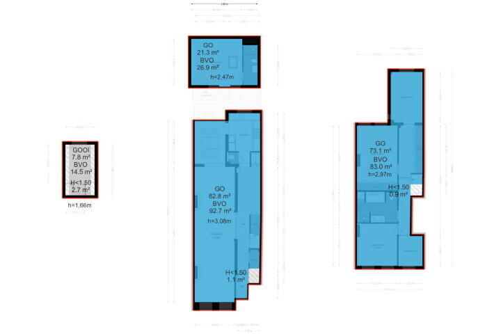 Plattegrond – Overtoom 311 H, Amsterdam