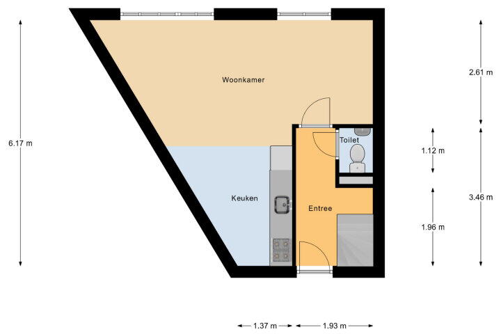 Plattegrond – Paardenstraat 10, Vlissingen