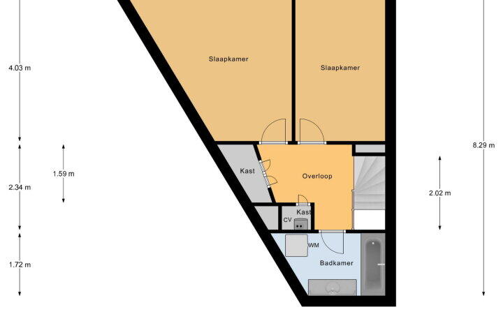 Plattegrond – Paardenstraat 10, Vlissingen