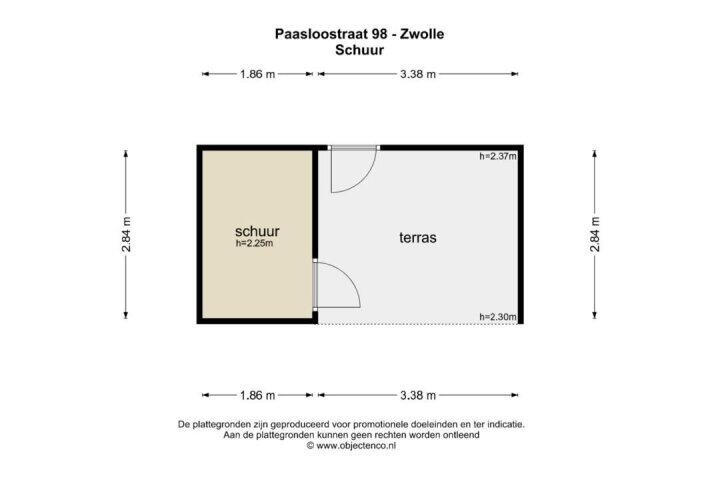 Plattegrond – Paasloostraat 98, Zwolle