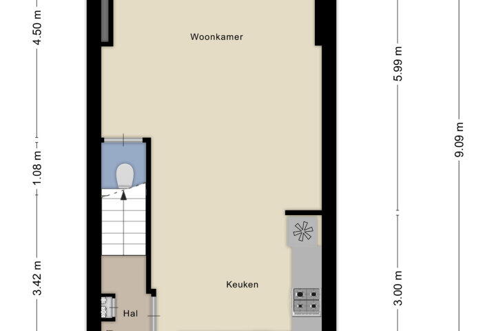 Plattegrond – Padangstraat 27, Haarlem