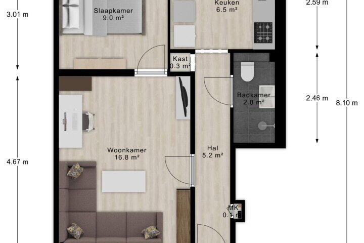 Plattegrond – Panhuis 7, Veenendaal