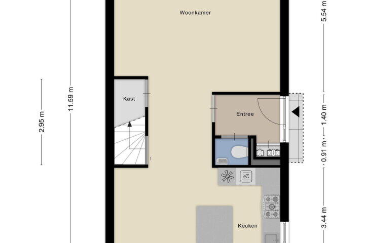 Plattegrond – Parklaan 194, Boskoop