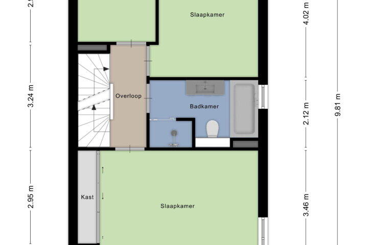 Plattegrond – Parklaan 194, Boskoop