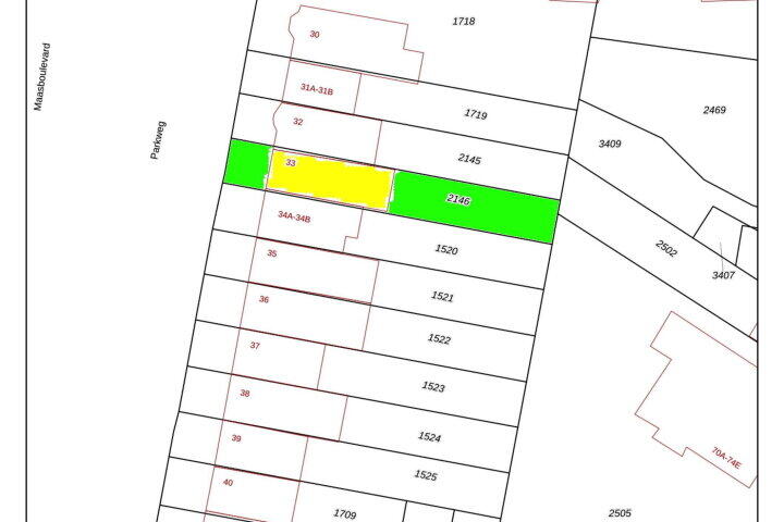 Plattegrond – Parkweg 33, Maastricht