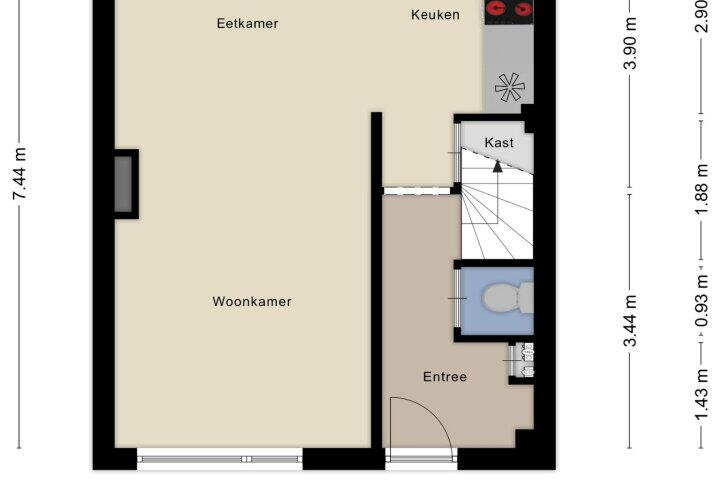 Plattegrond – Passedwarsstraat 42, Wijchen
