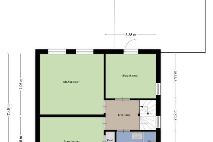 Plattegrond – Passedwarsstraat 43, Wijchen