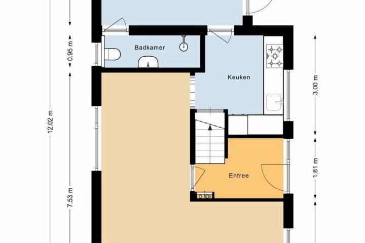 Plattegrond – Pastoor van Haasterstraat 4, Ursem (Gem. Koggenland)