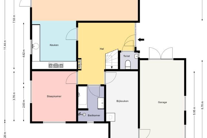 Plattegrond – Pastorielaan 1, Nieuwehorne