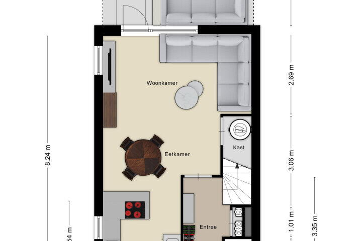 Plattegrond – Pater Damiaanstraat 14, Roosendaal