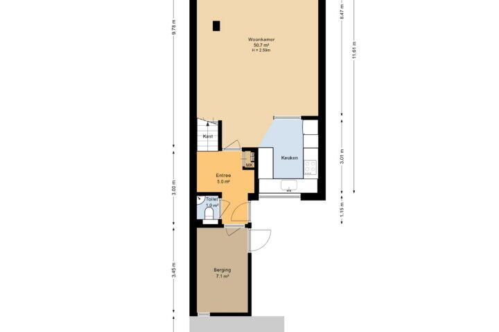 Plattegrond – Patrijspoort 125, Groningen