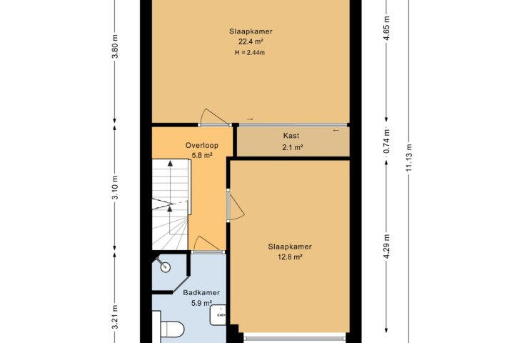 Plattegrond – Patrijspoort 125, Groningen