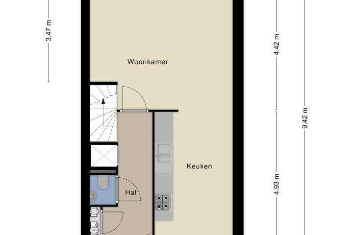 Plattegrond – Paul Kleestraat 134, Almere
