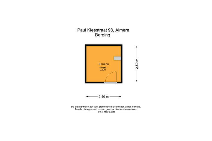 Plattegrond – Paul Kleestraat 98, Almere