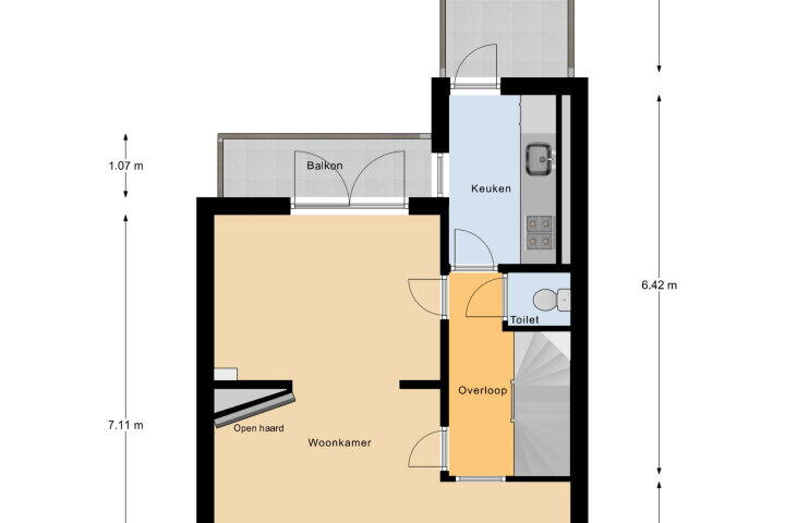 Plattegrond – Paul Krugerstraat 257, Vlissingen