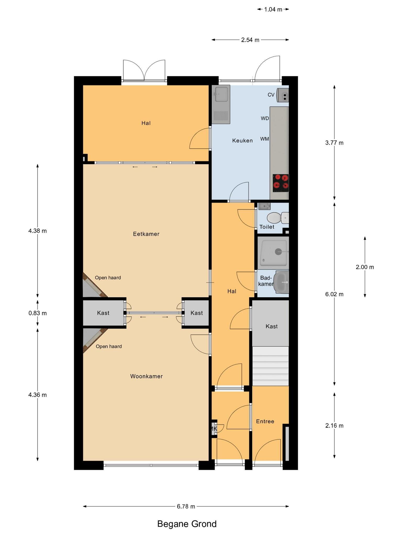 Plattegrond 1 - Paul Krugerstraat 44, Vlissingen