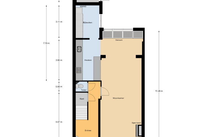Plattegrond – Paul Krugerstraat 72, Vlissingen