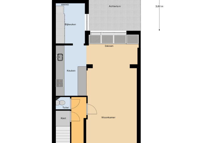 Plattegrond – Paul Krugerstraat 72, Vlissingen