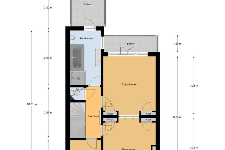 Plattegrond – Paul Krugerstraat 72, Vlissingen