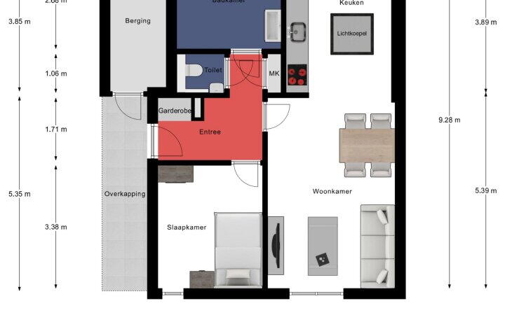 Plattegrond – Peperstraat 1 E, Sevenum