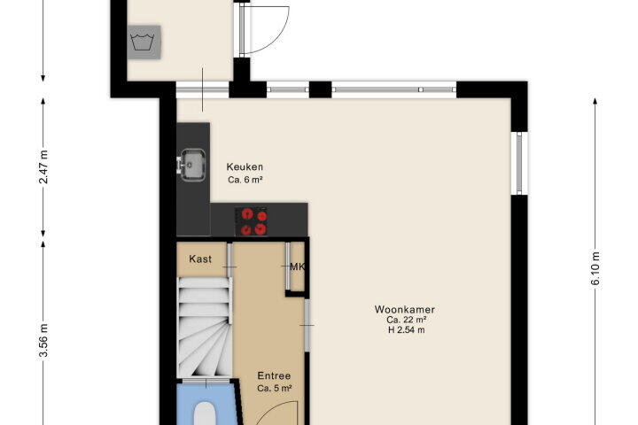 Plattegrond – Pesserstraat 34, Hoogeveen