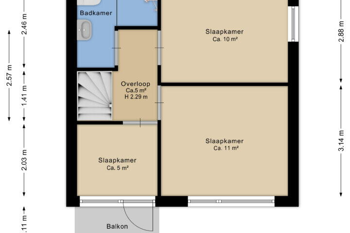 Plattegrond – Pesserstraat 34, Hoogeveen