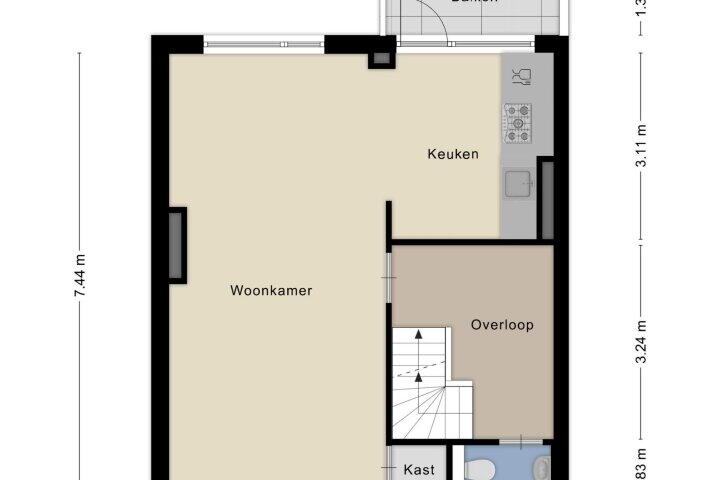 Plattegrond – Peter Huyssenslaan 36, Maastricht