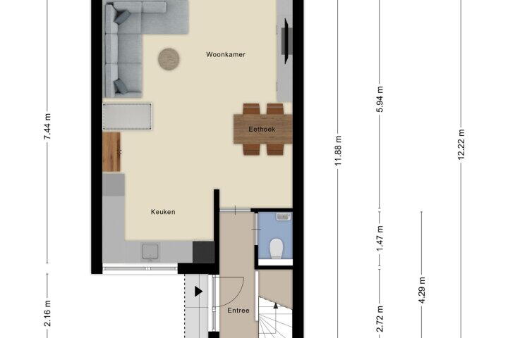 Plattegrond – Pieter Breughelstraat 1 A, Heemskerk